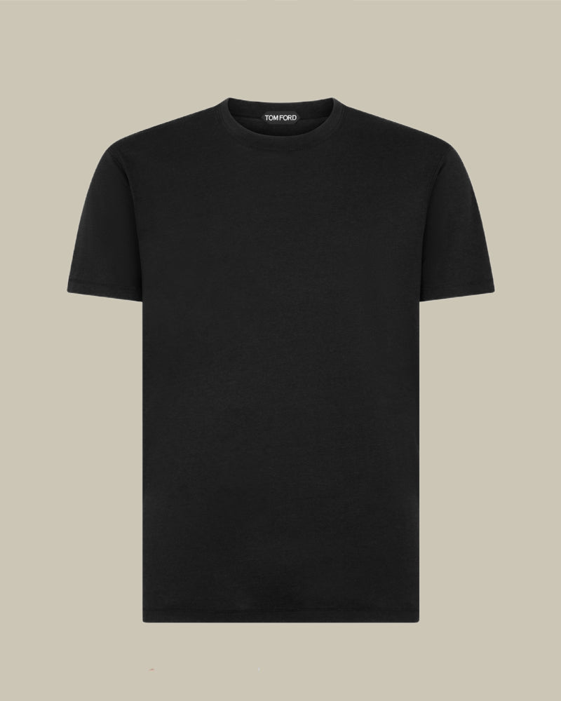 Black Lyocell Cotton T Shirt