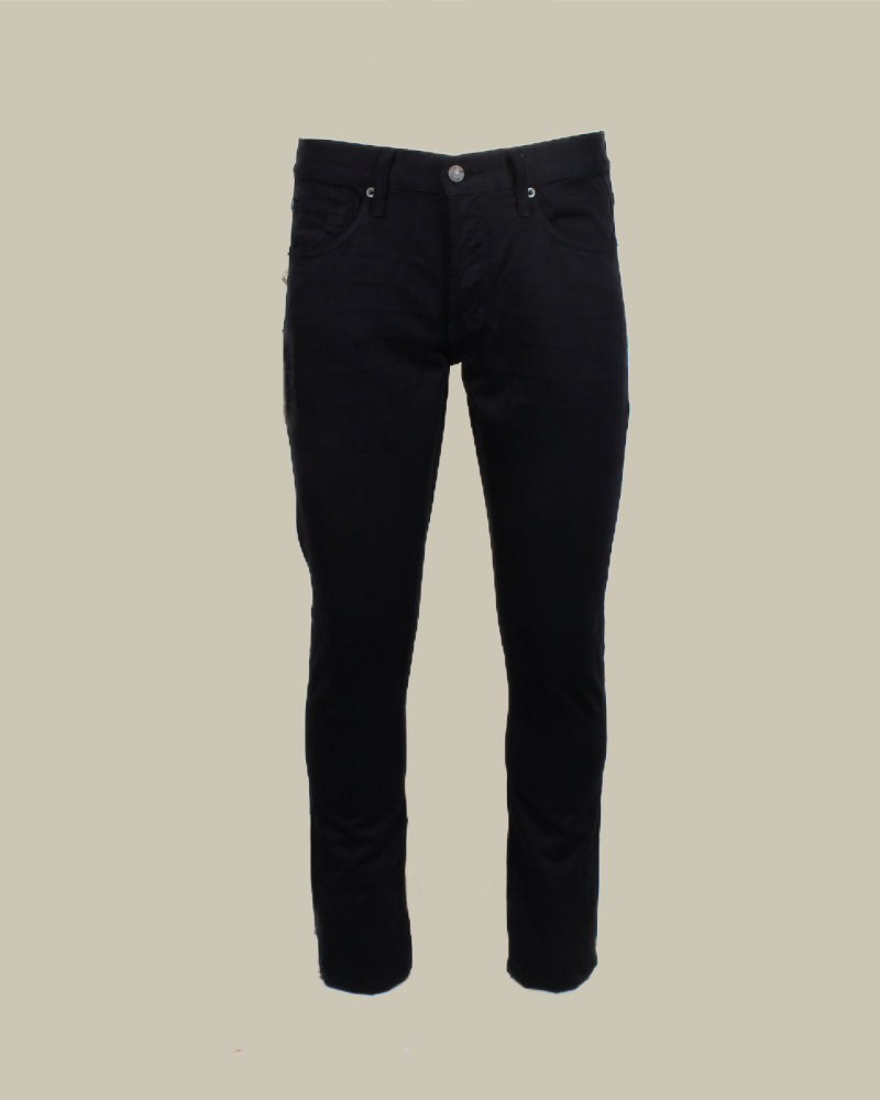 Navy Clean Compact Twill Slim Fit 5 Pocket Trouser