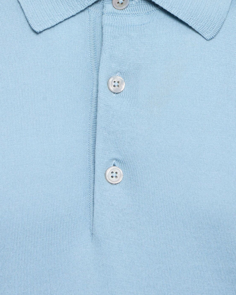 Pure Cotton Knit Polo Lapis