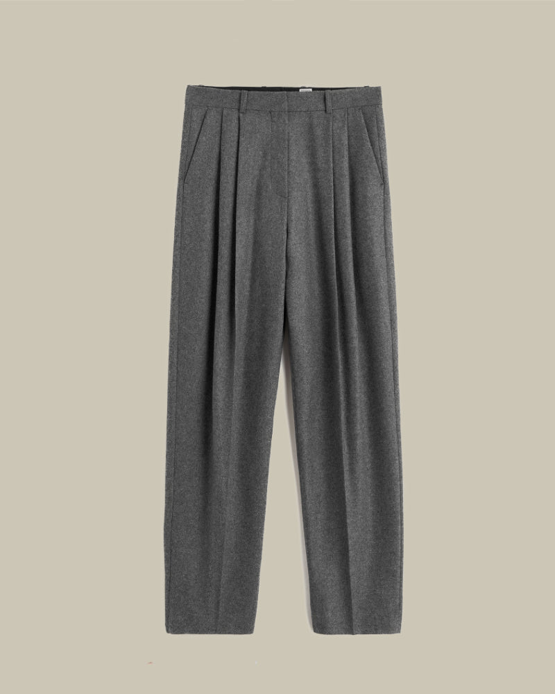 Grey Flannel Double Pleat Trouser