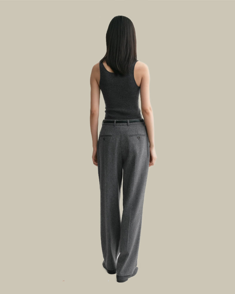 Grey Flannel Double Pleat Trouser