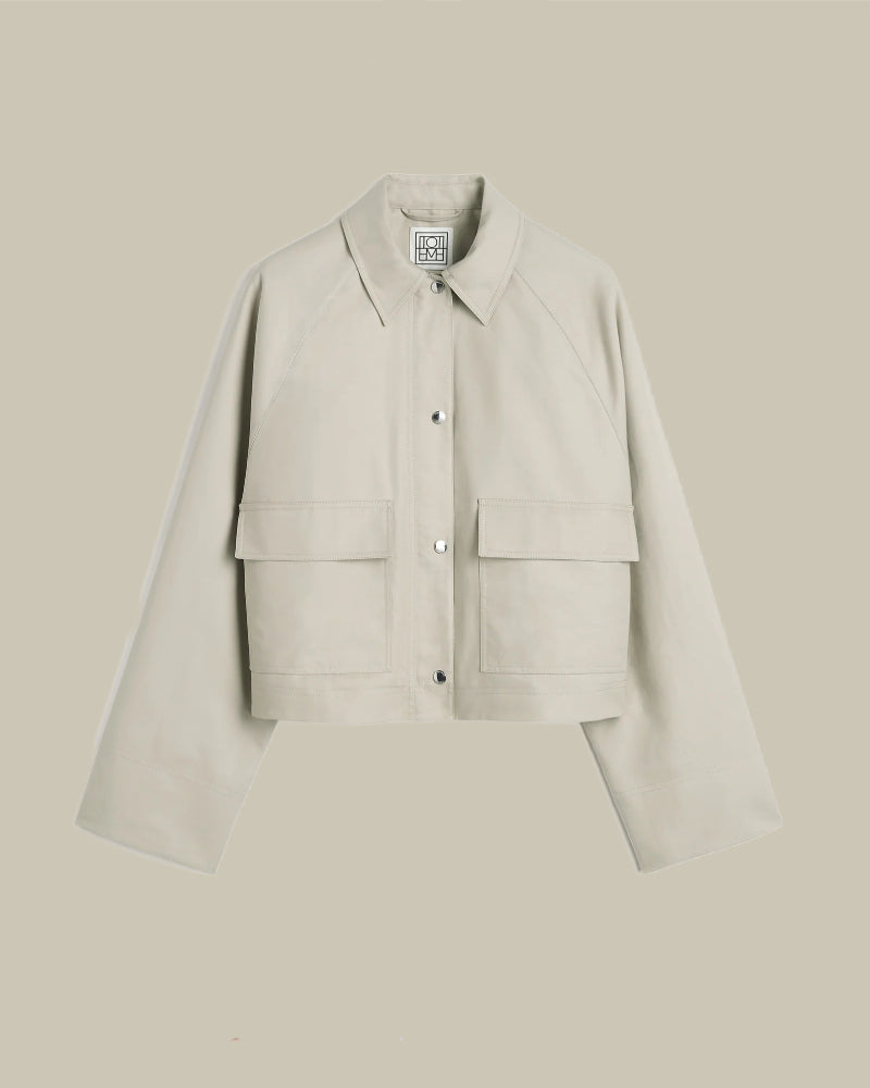 Cropped Cotton Jacket Sand