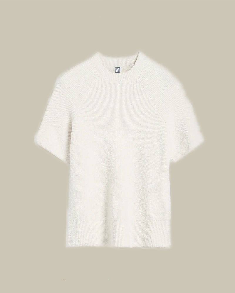 Raglan-Sleeve Terry Knit White