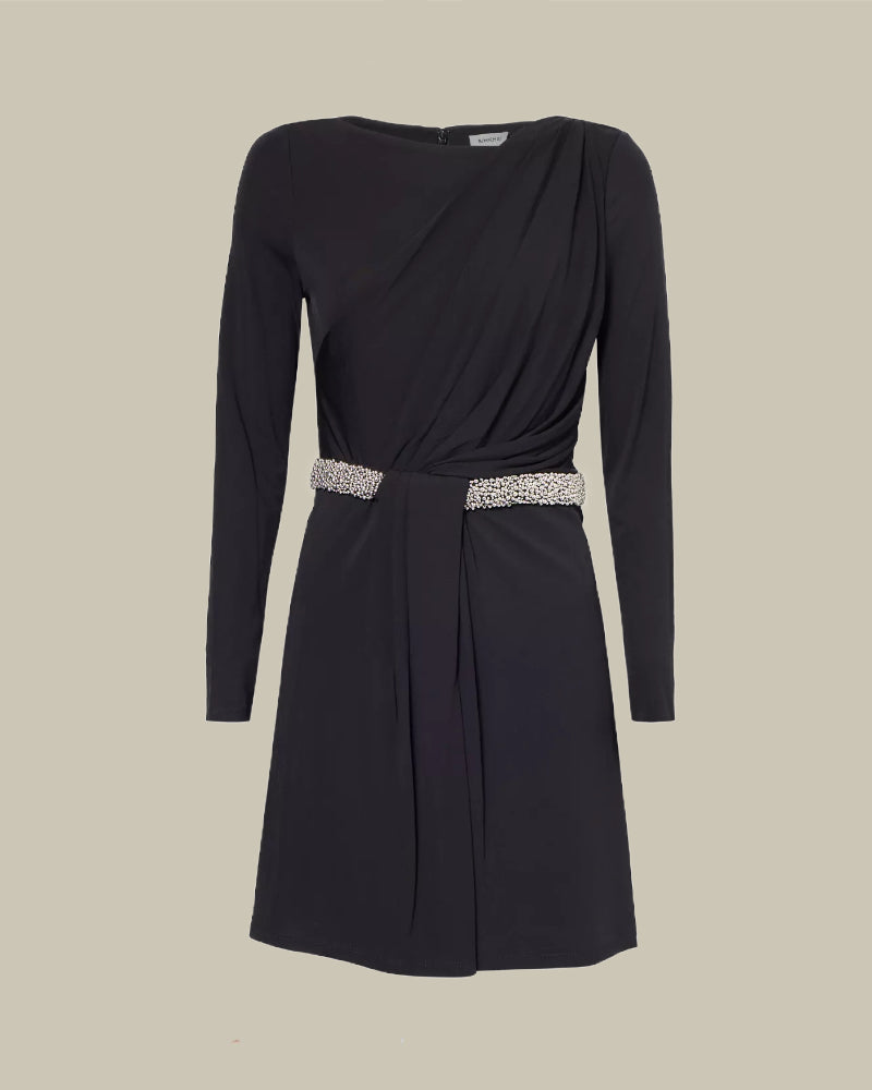 Tulia Black Long Sleeved Mini Dress