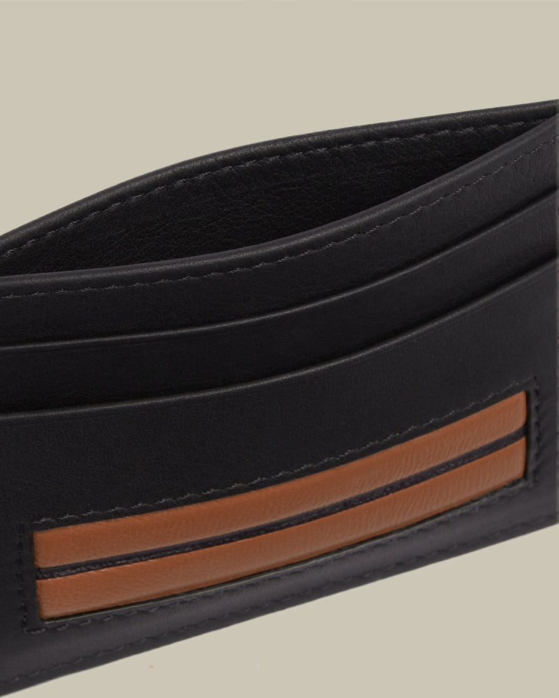 Black Deerskin Leather Card Holder