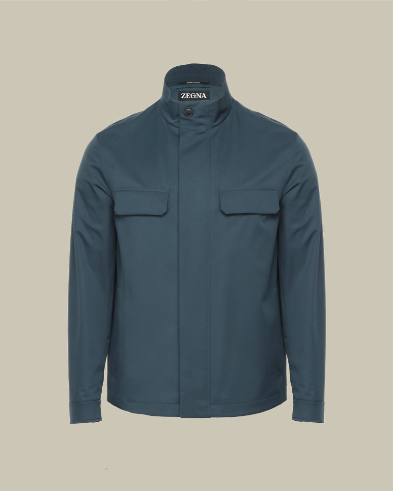 Teal Microfiber Polyester Field Jacket