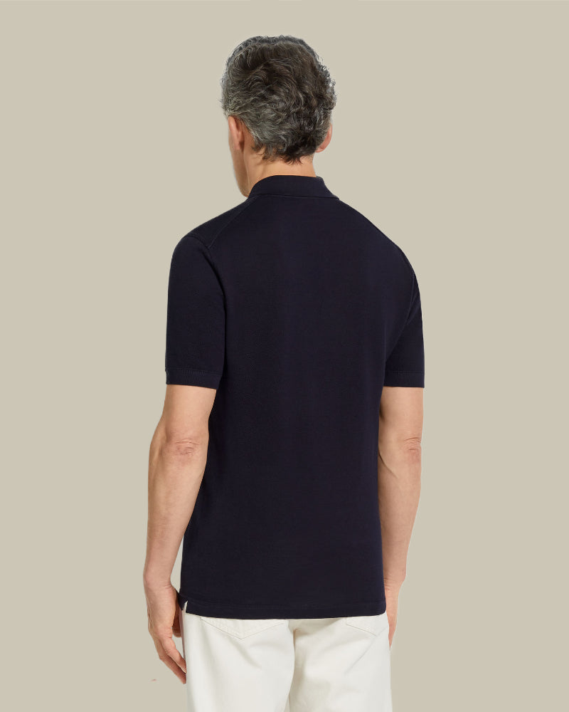 Navy Blue Pure Cotton Polo Shirt