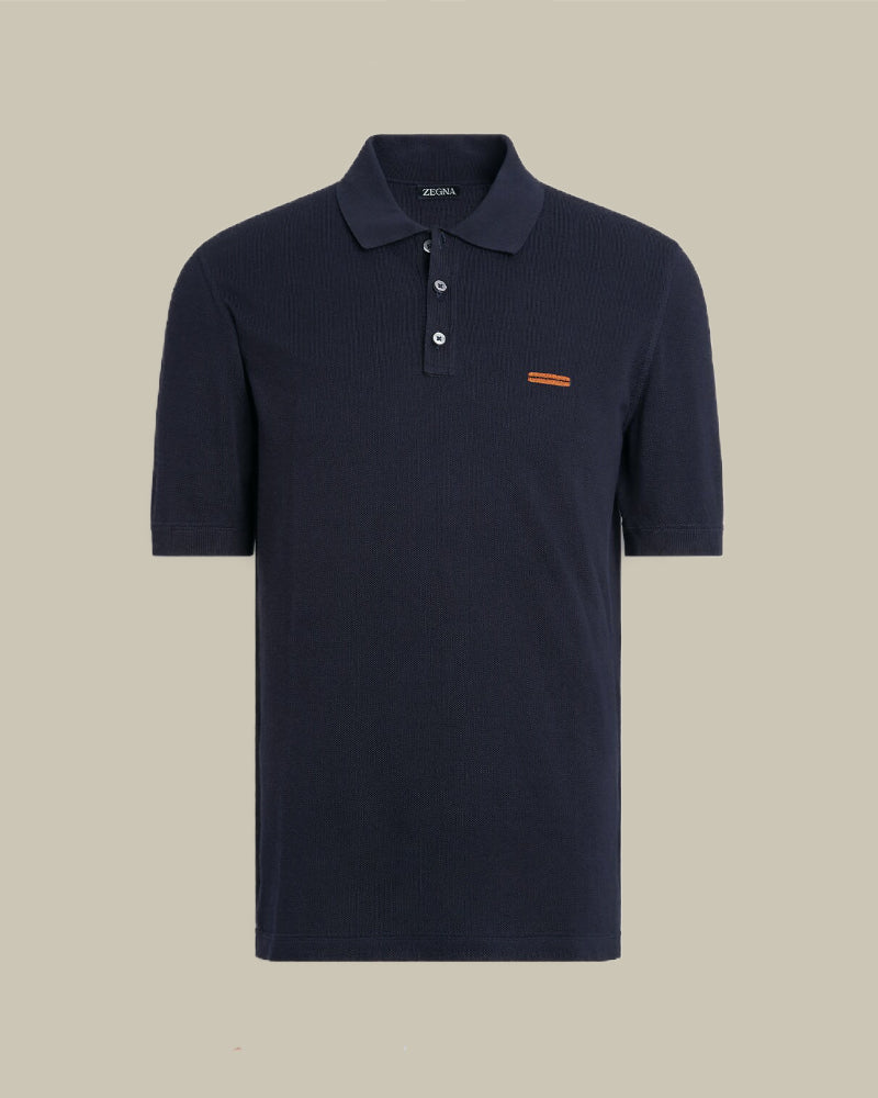Navy Blue Pure Cotton Polo Shirt