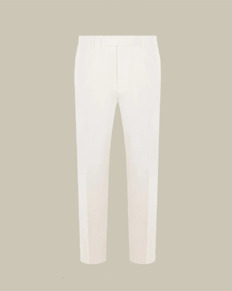 White Cotton and Linen Trousers