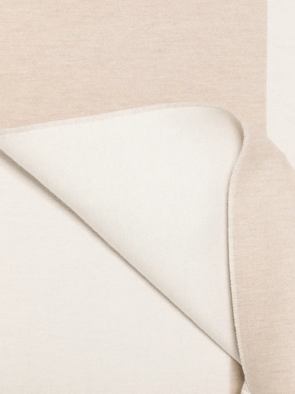 Double-Effect Ivory & Beige Wool Scarf