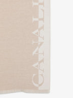 Double-Effect Ivory & Beige Wool Scarf