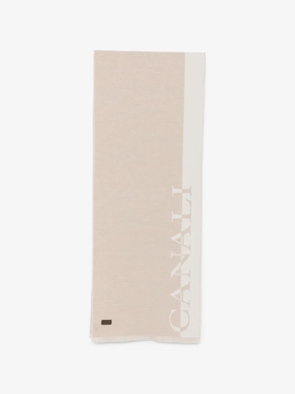 Double-Effect Ivory & Beige Wool Scarf