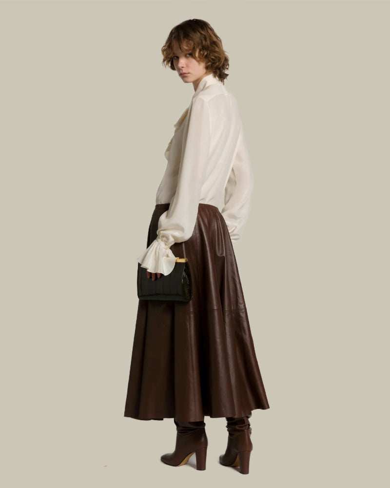 Ruffled Crêpe de Chine Blouse