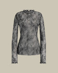 Sequin Embroidered Lace Blouse