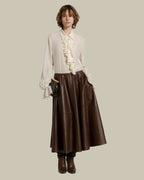 Ruffled Crêpe de Chine Blouse