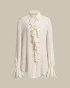 Ruffled Crêpe de Chine Blouse