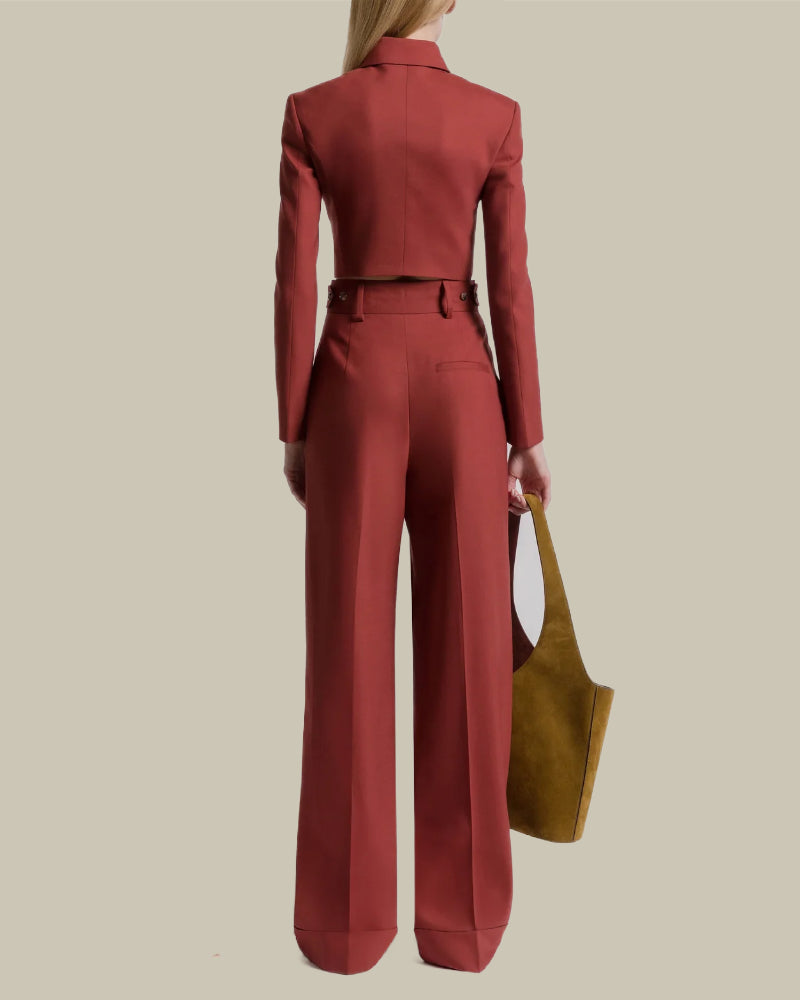 Tropical Wool Cropped Jacket