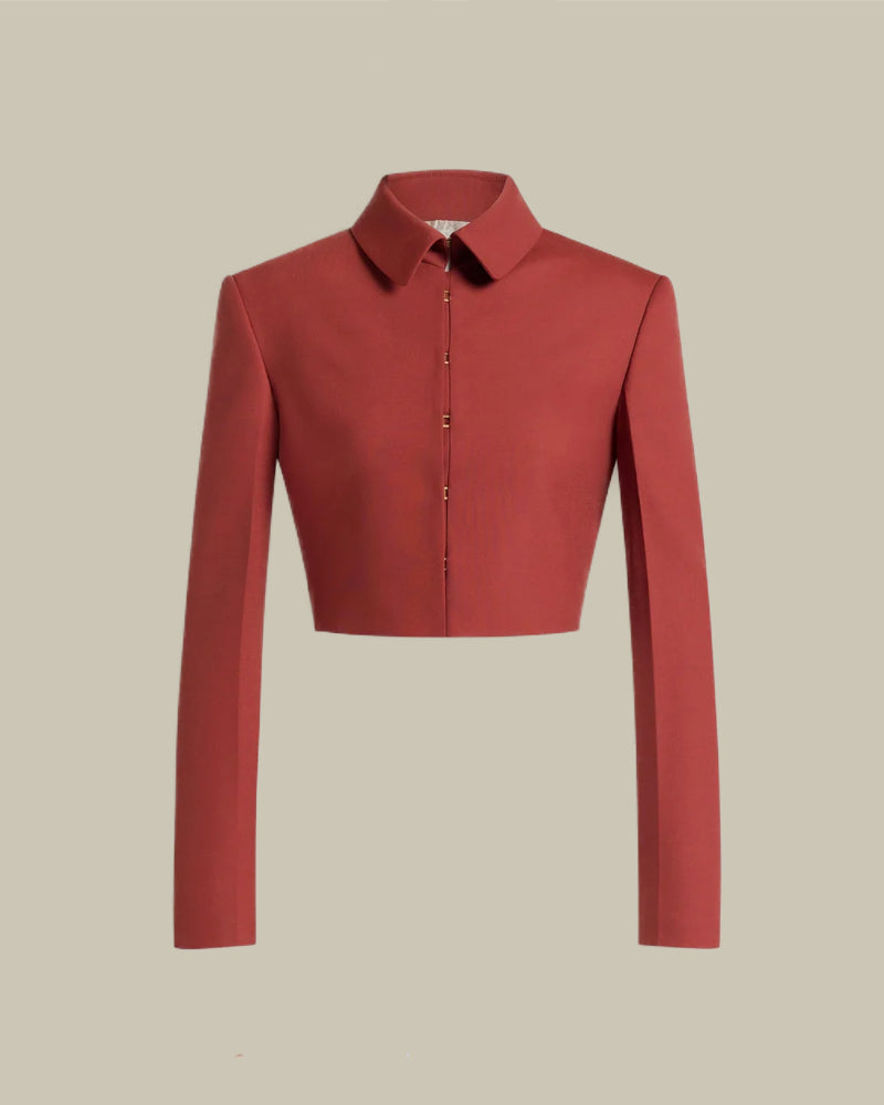 Tropical Wool Cropped Jacket