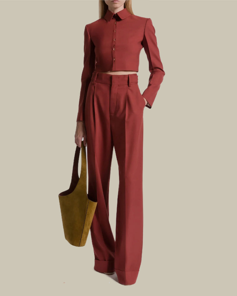 Tropical Wool Cropped Jacket