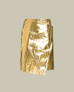 Gold Metallic Eel Wrap Skirt