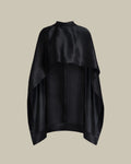 Black Silk Cape-Style Top