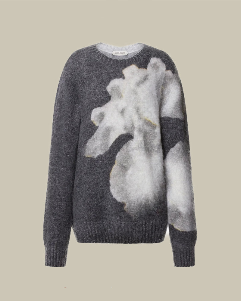 Orchid Print Mohair Sweater