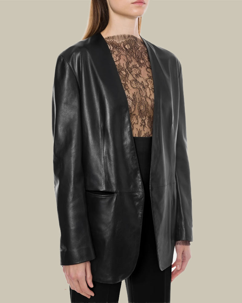 Knotted Nappa Plongé Leather Jacket