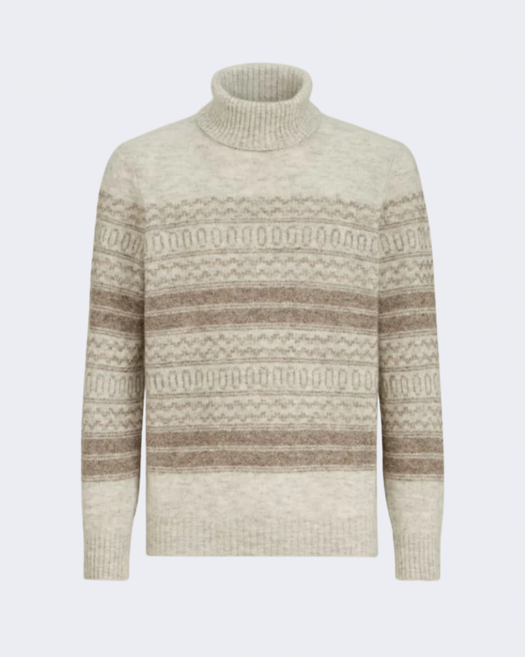 Alpaca, Cashmere & Wool Nordic Jacquard Turtleneck Sweater