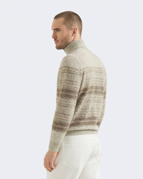 Alpaca, Cashmere & Wool Nordic Jacquard Turtleneck Sweater