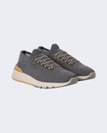 Anthracite Cotton Knit & Semi-polished Calfskin Runners