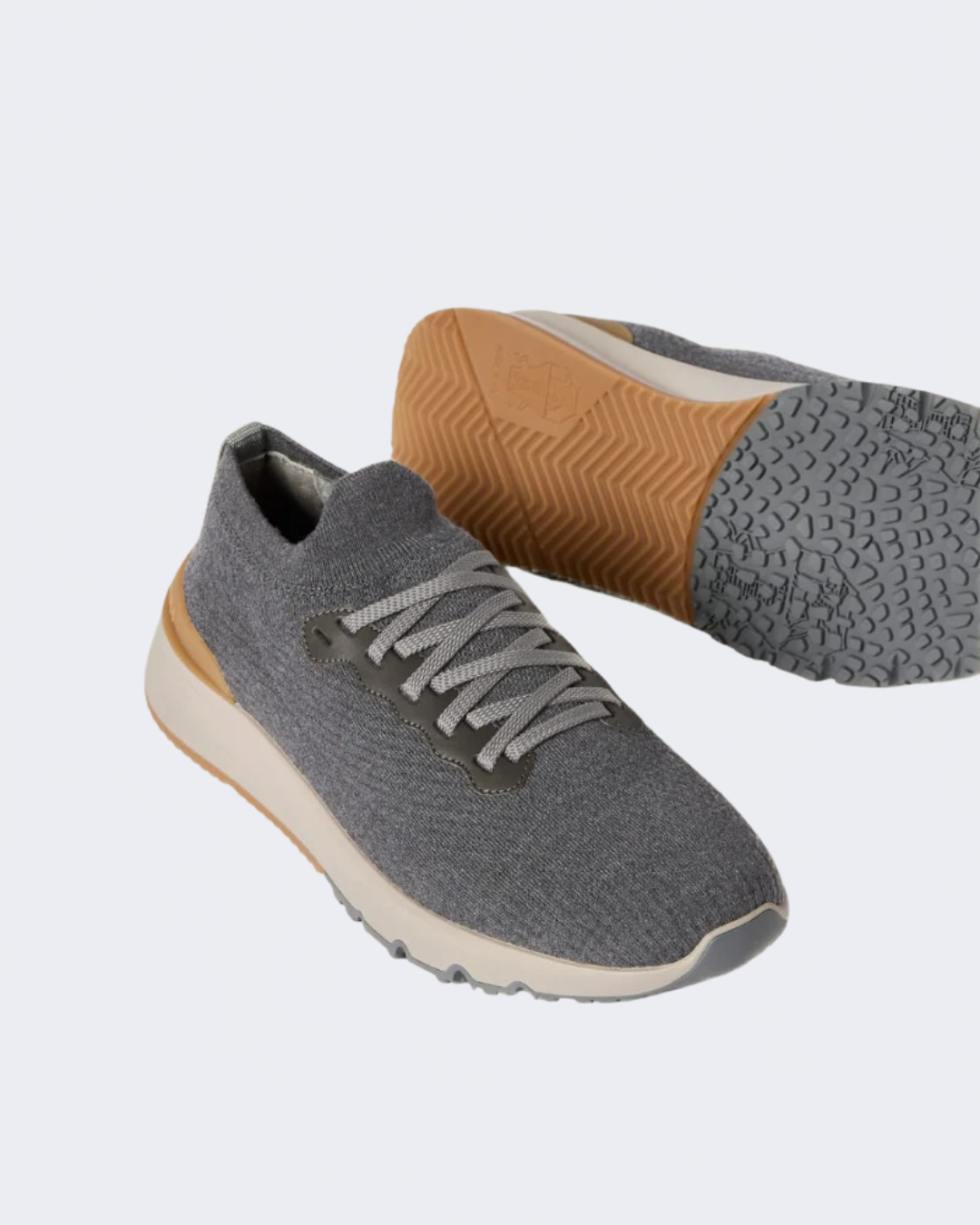 Anthracite Cotton Knit & Semi-polished Calfskin Runners