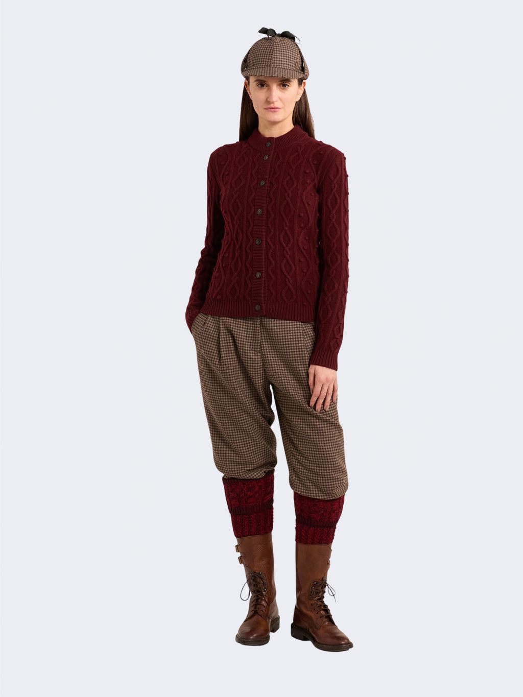 Audley Red Cashmere 7GG Cardigan