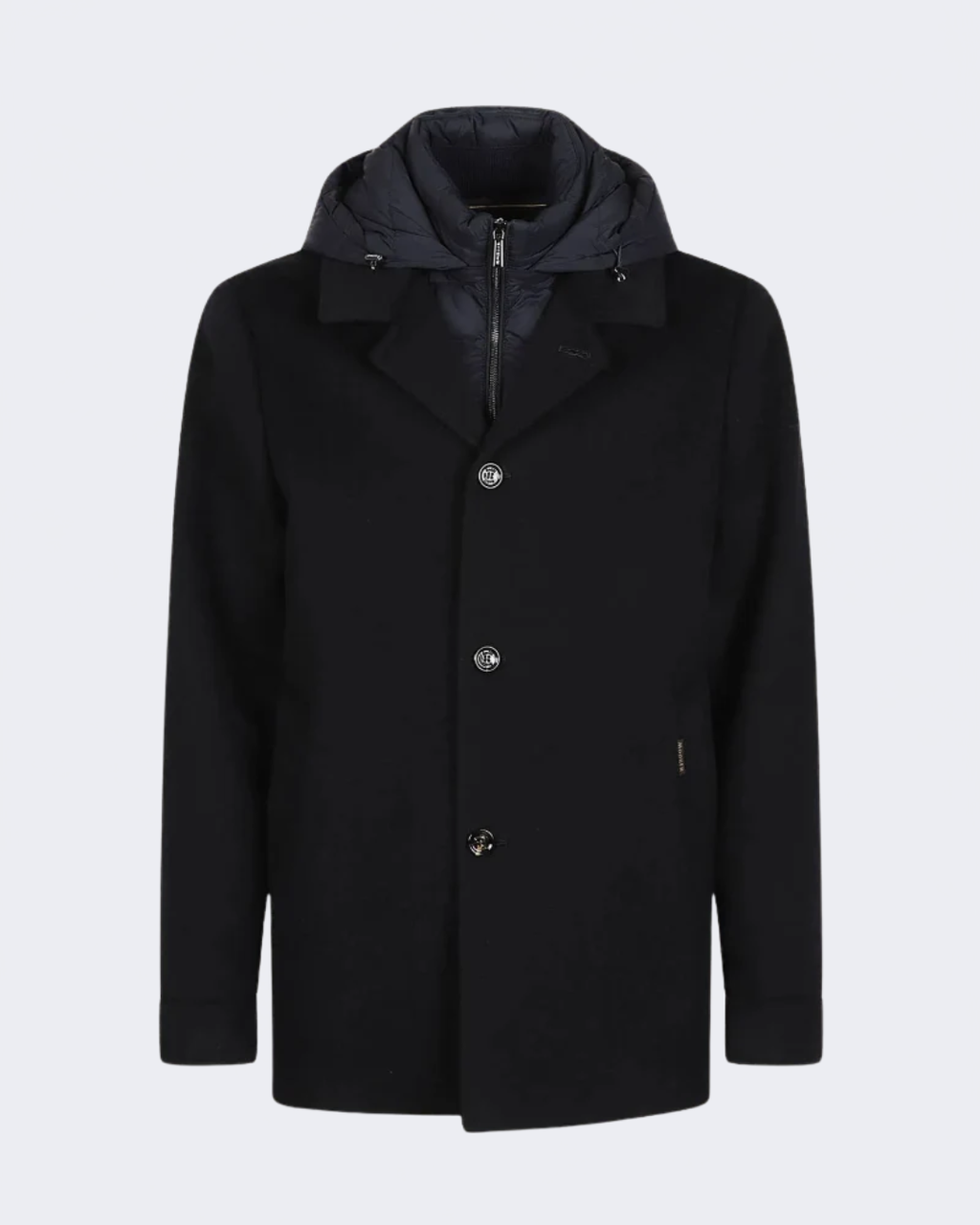 BAROLO Navy Hybrid Wool Overcoat