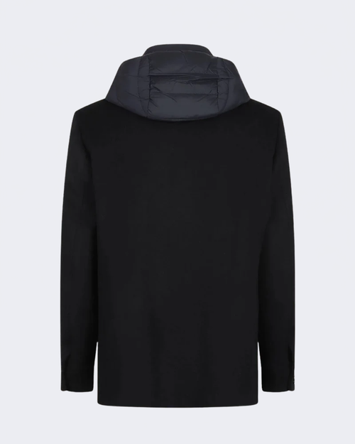 BAROLO Navy Hybrid Wool Overcoat