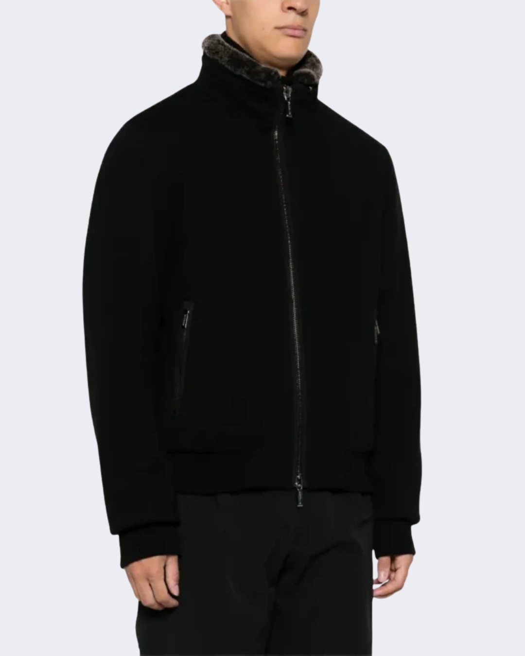 BELLATI Black Wool Shearling Blouson