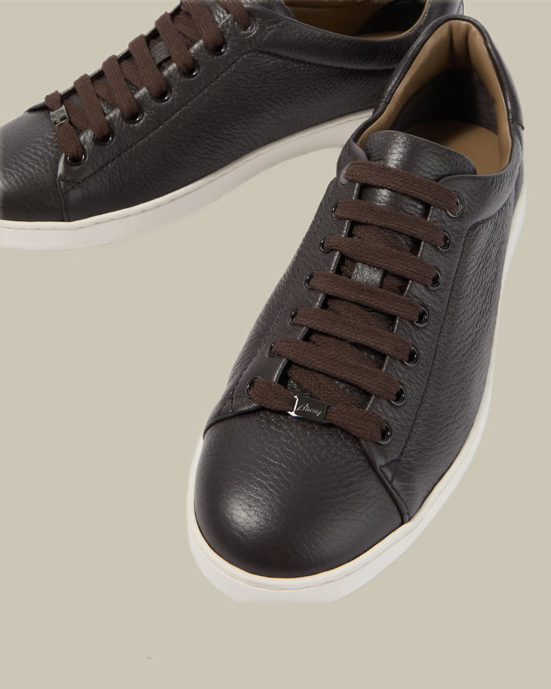 Brown Calf Skin Leather Cupsole Sneaker