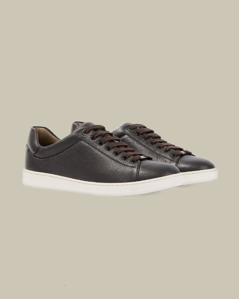 Brown Calf Skin Leather Cupsole Sneaker