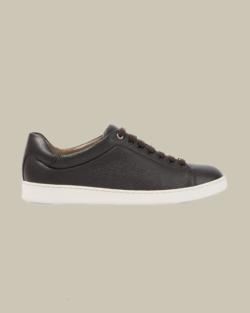 Brown Calf Skin Leather Cupsole Sneaker