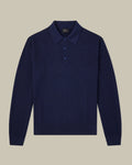 Blue Roman Weave Cotton, Cashmere & Silk Knit Polo