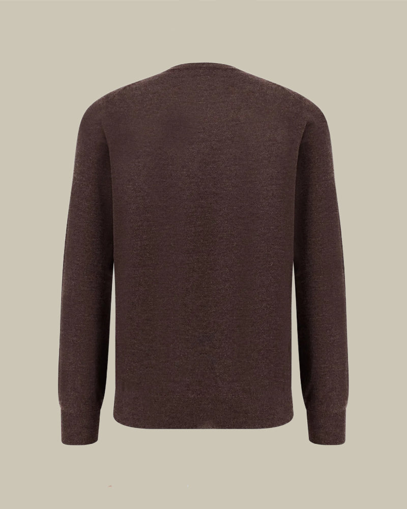 Brown Cashmere & Silk Crew Neck
