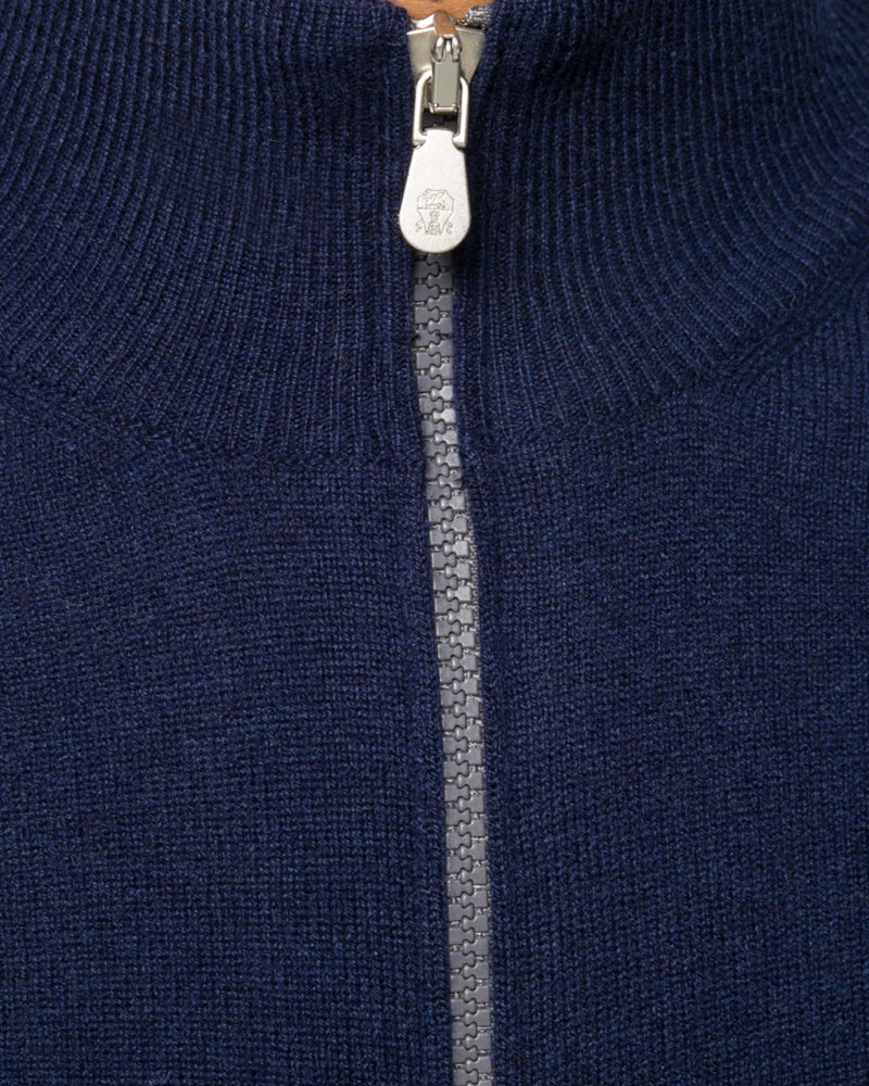 Cashmere Turtleneck Zip Cardigan