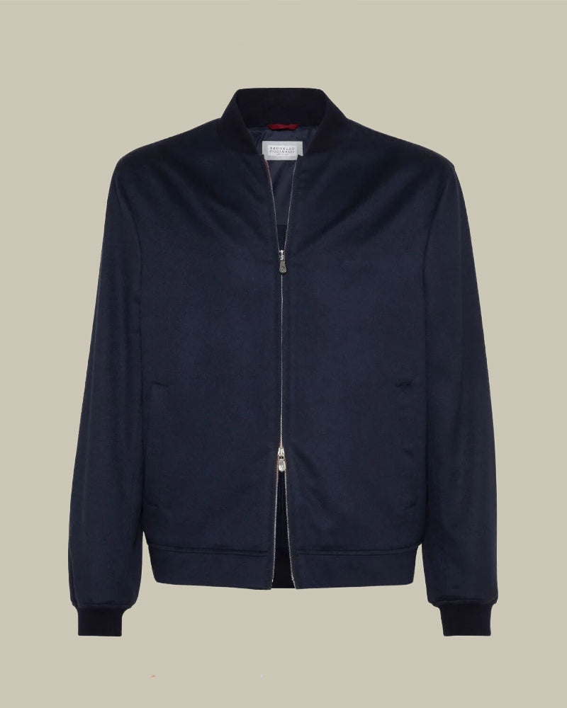 Navy Pure Cashmere Blouson