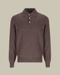Dark Brown Cashmere Knit Polo Shirt