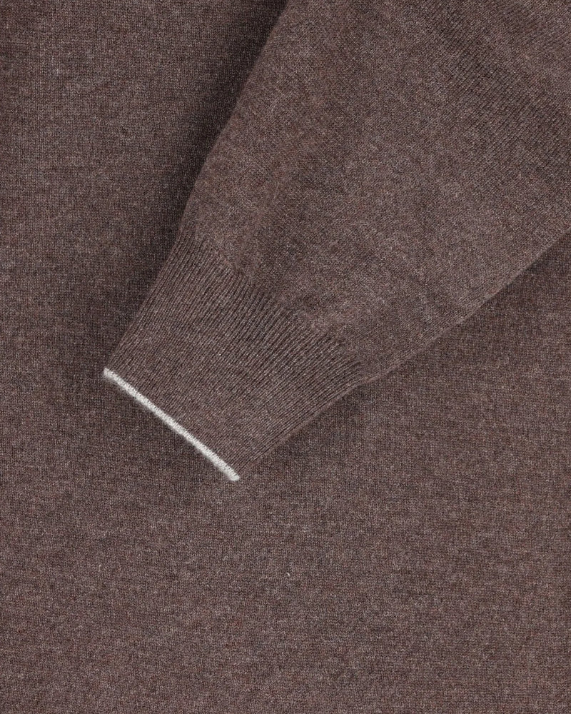 Dark Brown Cashmere Knit Polo Shirt