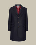 Unlined Virgin Wool Navy Overcoat