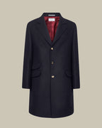 Unlined Virgin Wool Navy Overcoat