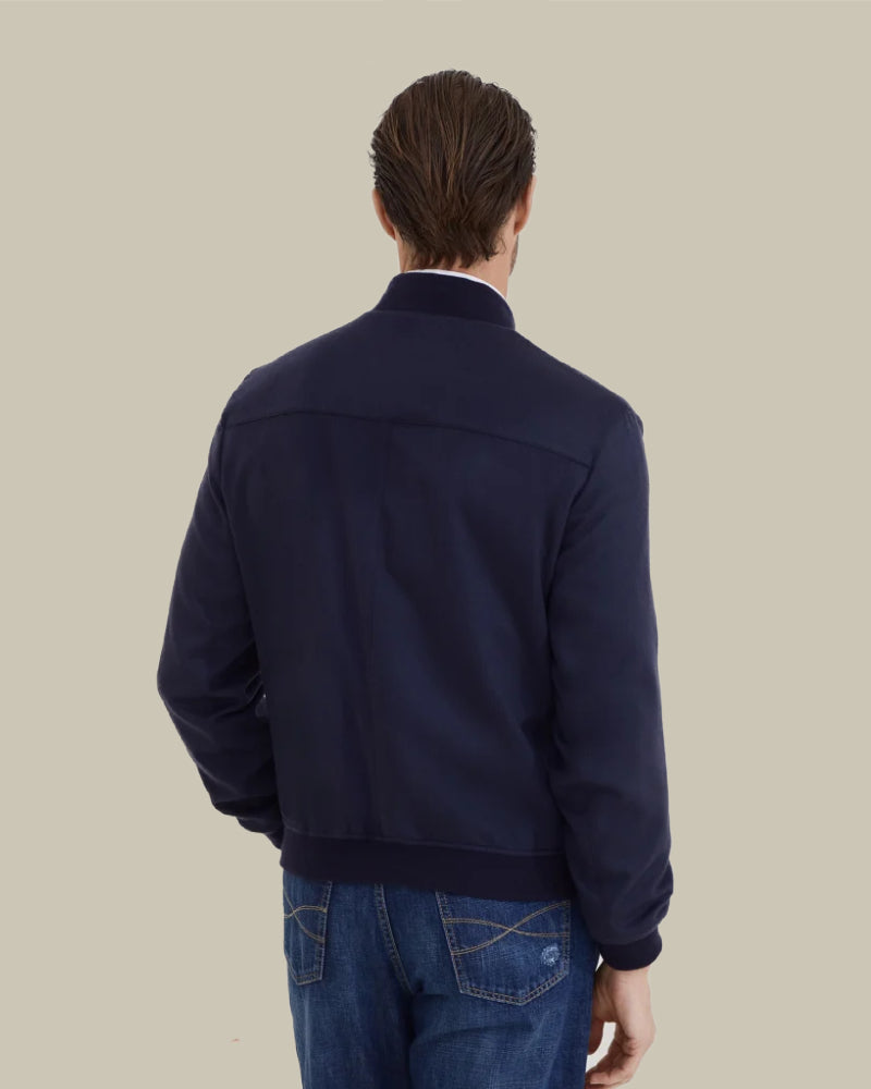 Navy Pure Cashmere Blouson