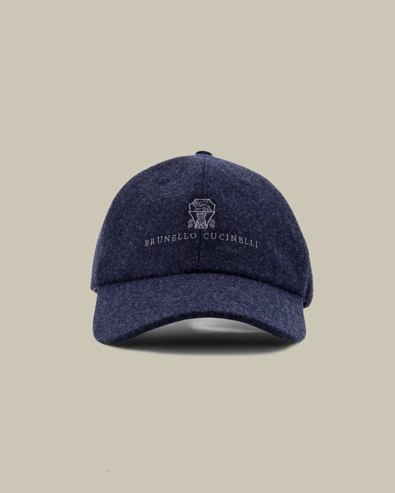 Virgin Wool Flannel Baseball Logo Cap