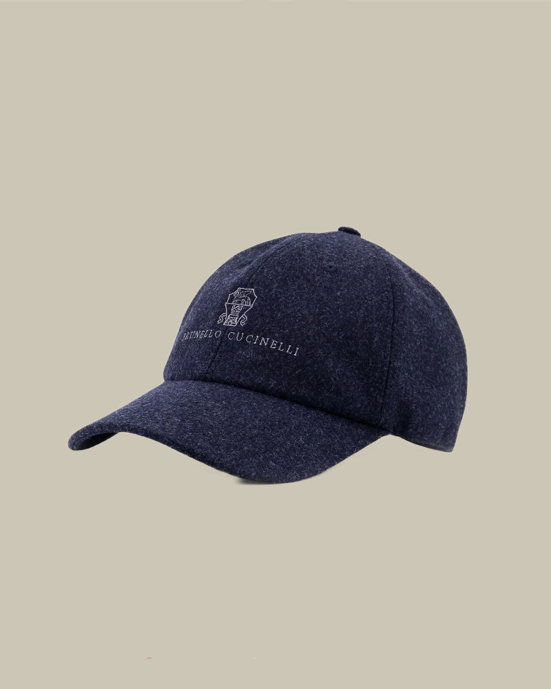 Virgin Wool Flannel Baseball Logo Cap