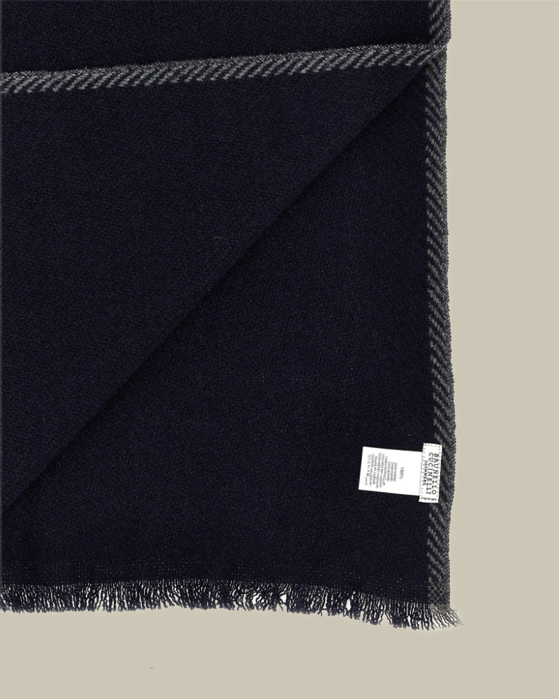 Navy/Grey Cashmere Scarf
